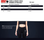 Gorilla Wear Halterriem - 4 Inch Dames Lifting Belt - Zwart
