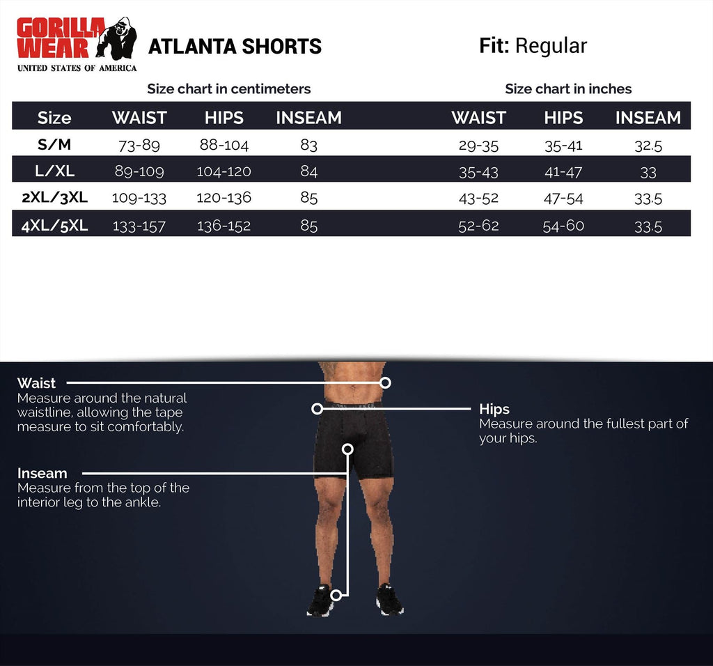 Gorilla Wear Atlanta Shorts - Zwart/Grijs
