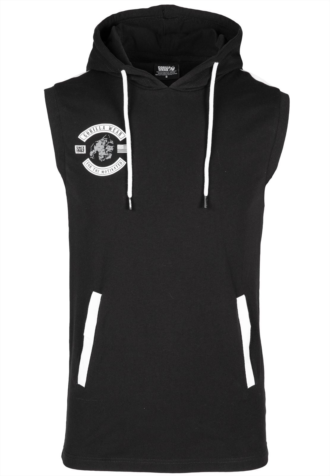 Gorilla Wear Oswego Mouwloos T-shirt met Capuchon - Zwart