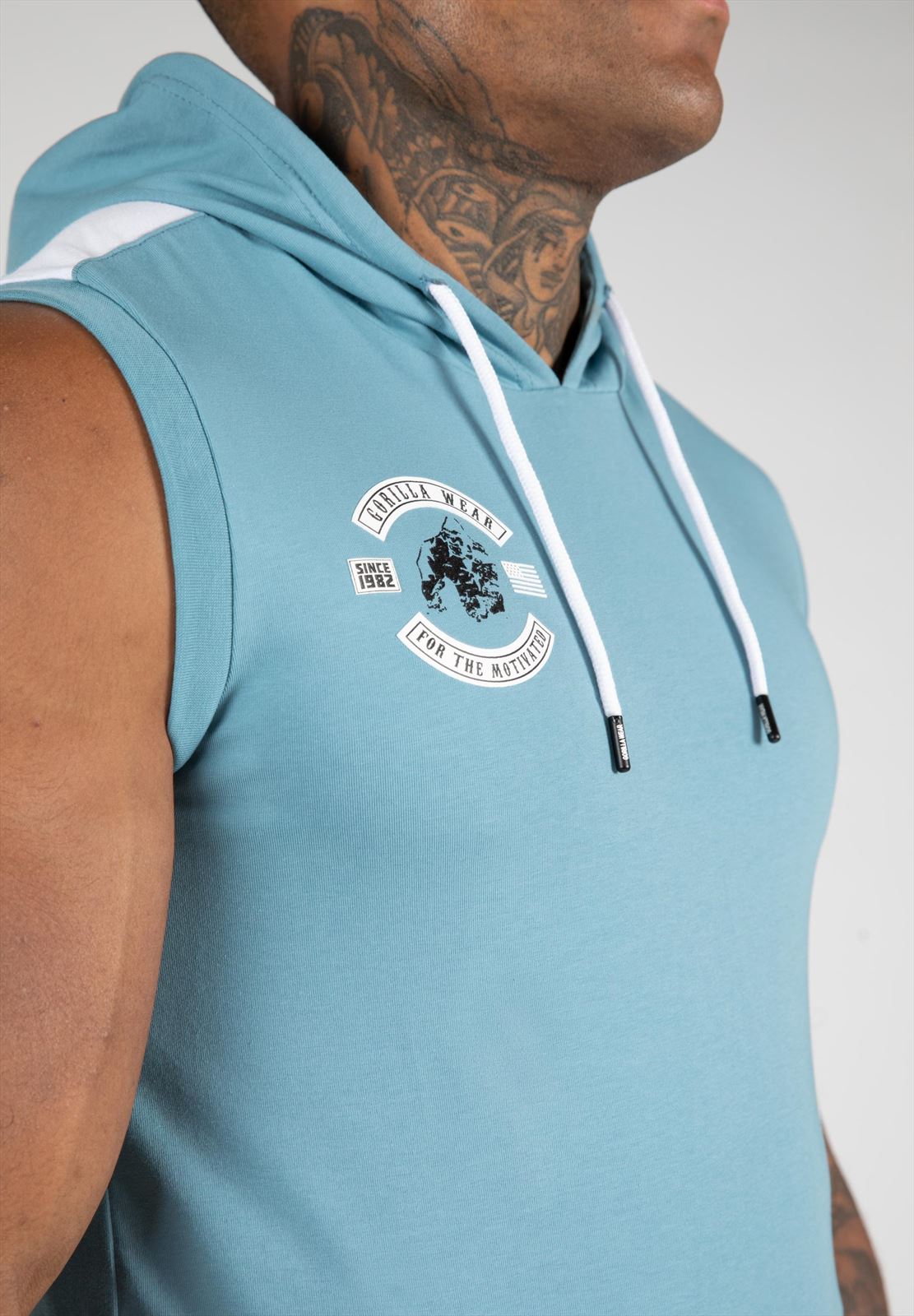 Gorilla Wear Oswego Mouwloze Hoodie - Blauw