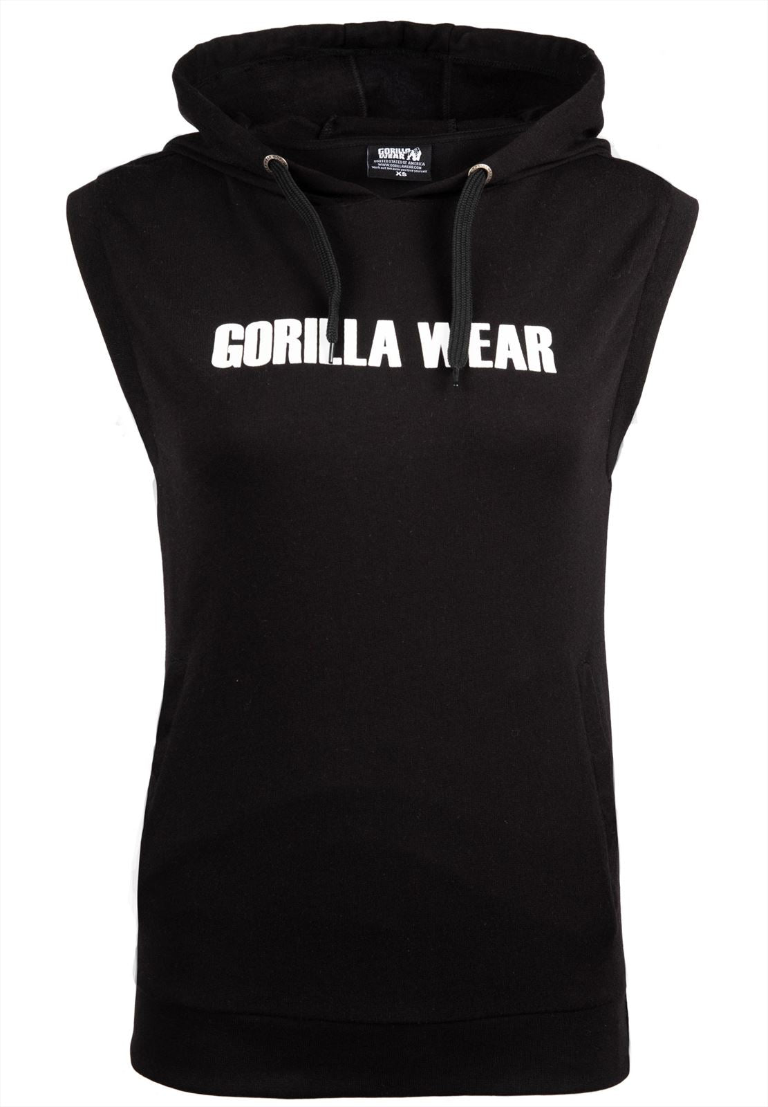 Gorilla Wear Virginia Mouwloze Hoodie - Zwart