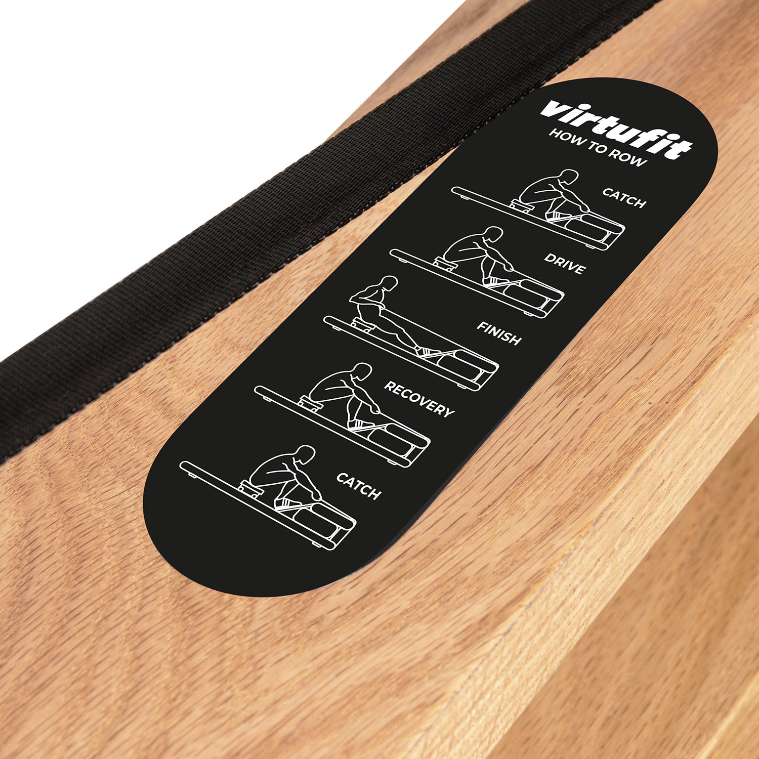 VirtuFit Elite Water Resistance Houten Roeitrainer - Hout/Oak - Showroommodel - Afbeelding 13