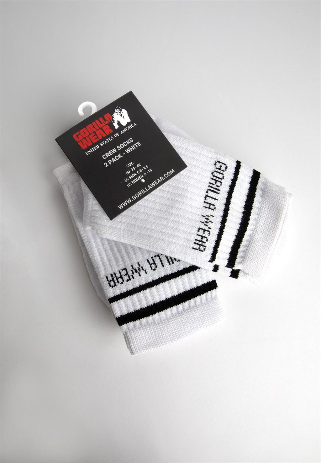 Gorilla Wear Crew Sokken 2-Pack - Wit