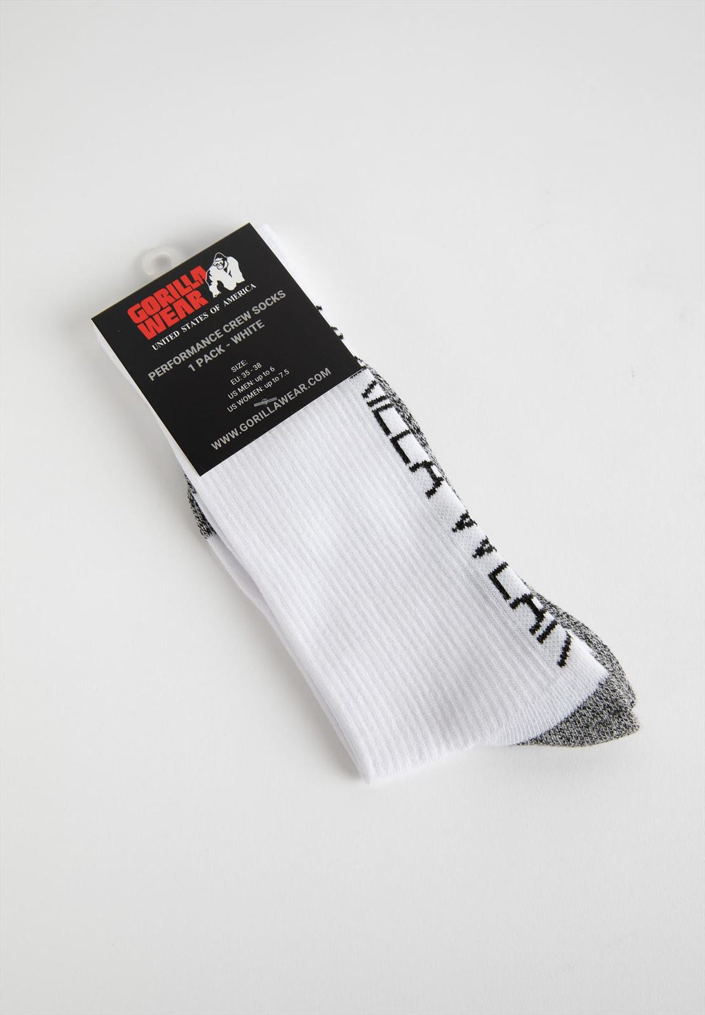 Gorilla Wear Performance Crew Sokken - Wit