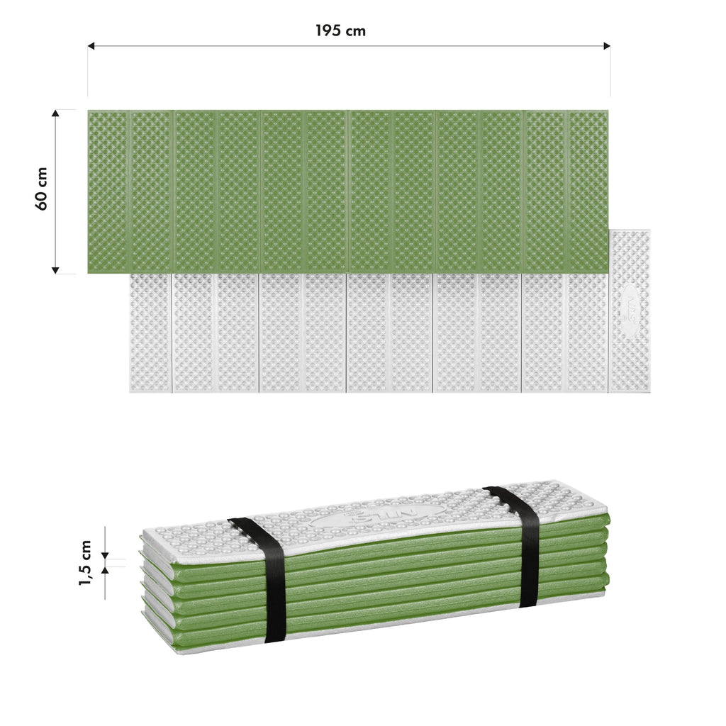 NILS Camp Opvouwbare Slaapmat met Aluminium Rand - Groen - 195 cm