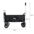 NILS Camp Opvouwbare Bolderkar - Zwart - 160L