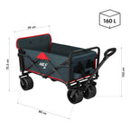 NILS Camp Opvouwbare Bolderkar - Antraciet - 160L