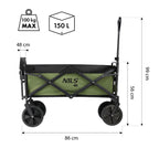 NILS Camp Opvouwbare Bolderkar - Groen - 150L