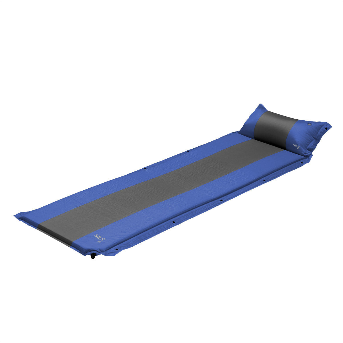 NILS Camp Zelfopblazende Slaapmat met Kussen - Blauw/Grijs