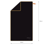 NILS Aqua Microvezel Handdoek - Zwart/Oranje - 180 x 100 cm