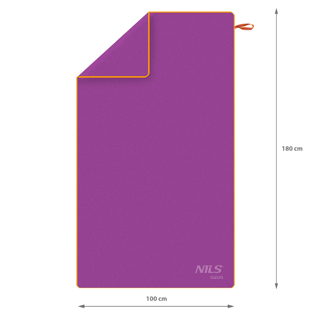 NILS Aqua Microvezel Handdoek - Paars - 180 x 100 cm