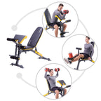 HMS Premium Trainingsbank met Preacher Curl - Zwart/Geel