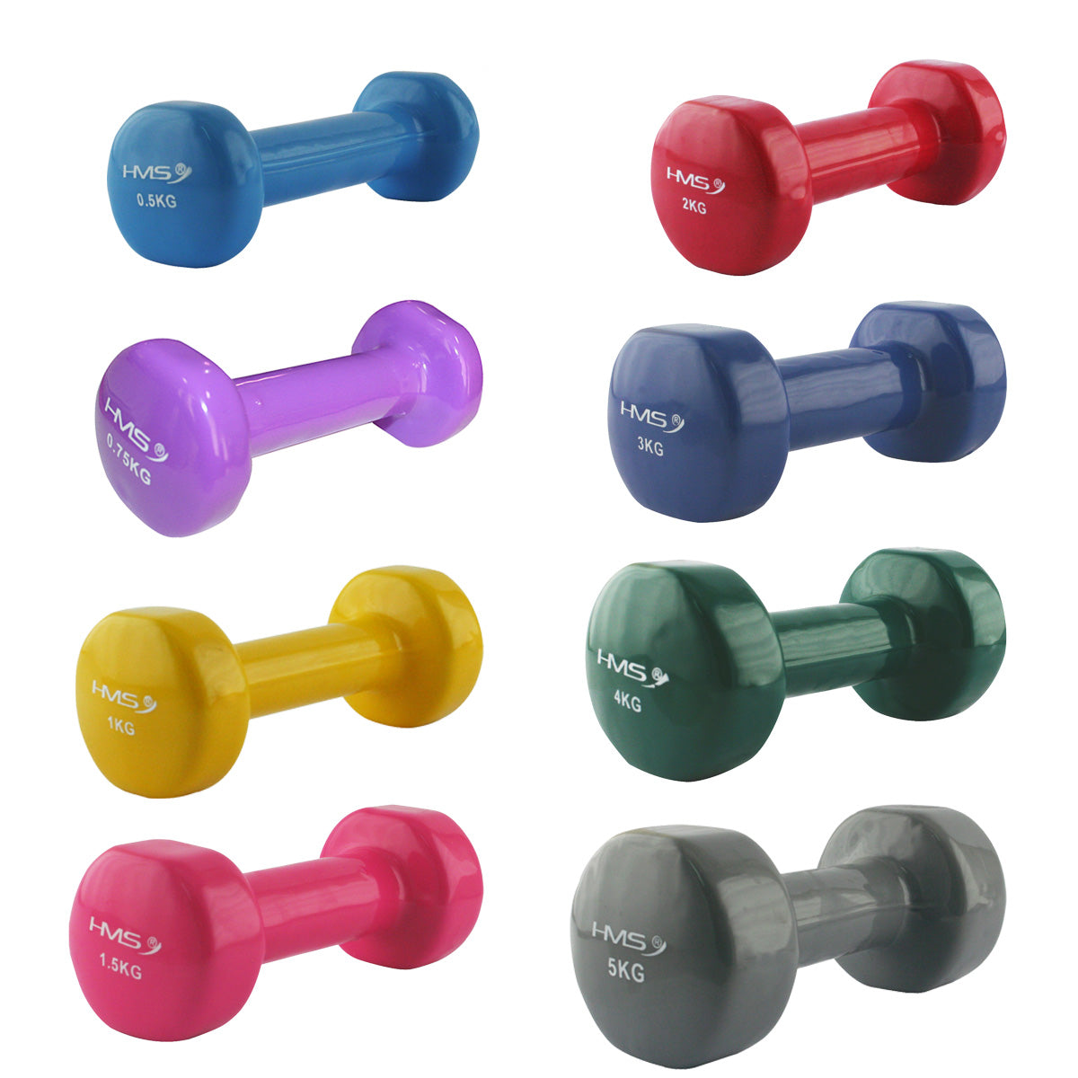 HMS Gietijzeren Dumbbell met Vinyl Coating - 1 kg