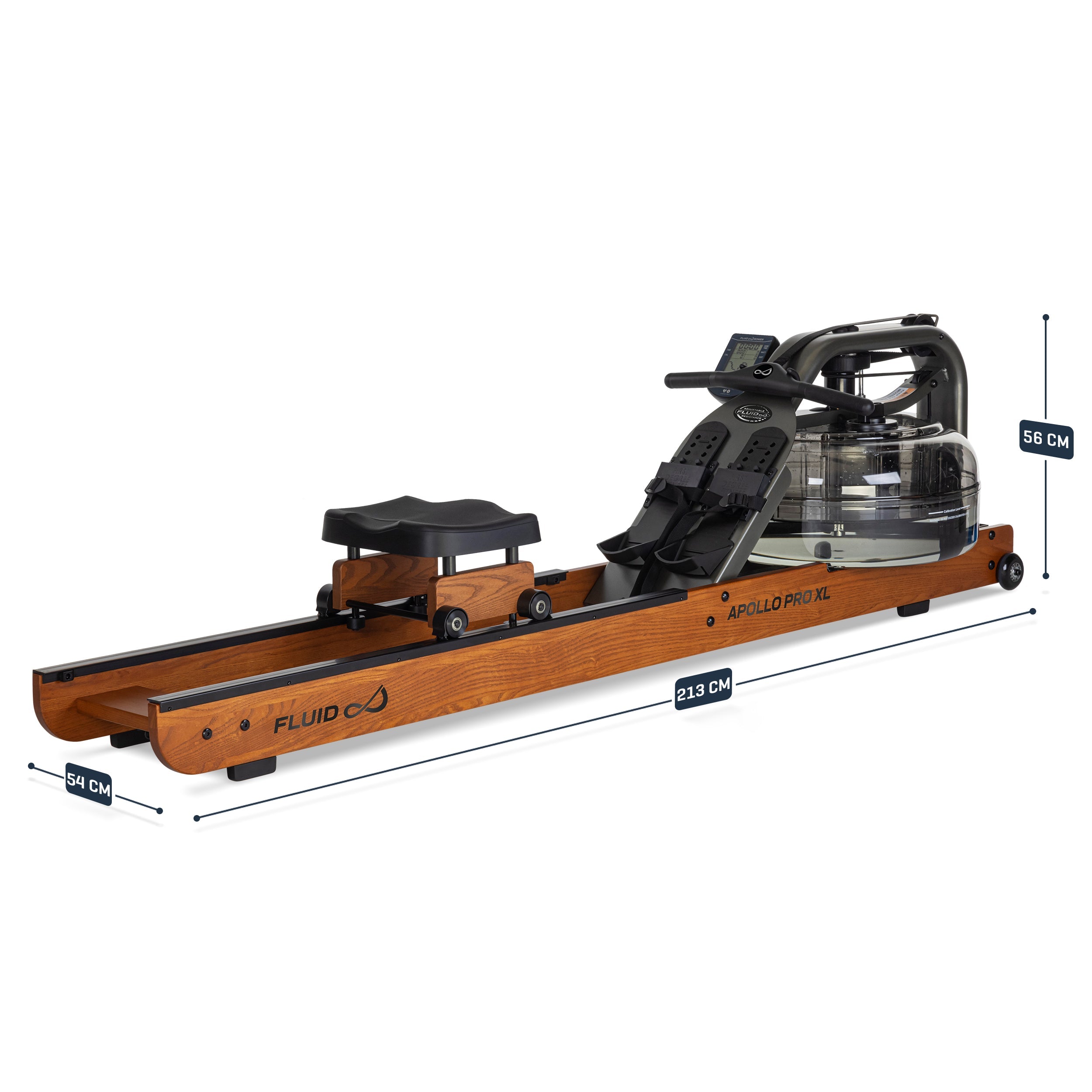 Fluid Rower Apollo Pro XL Roeitrainer - Donker Eiken