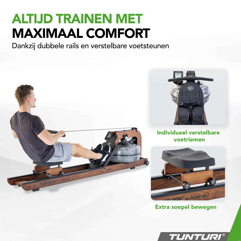 Tunturi Signature R90W Roeitrainer - Rower by Fluid