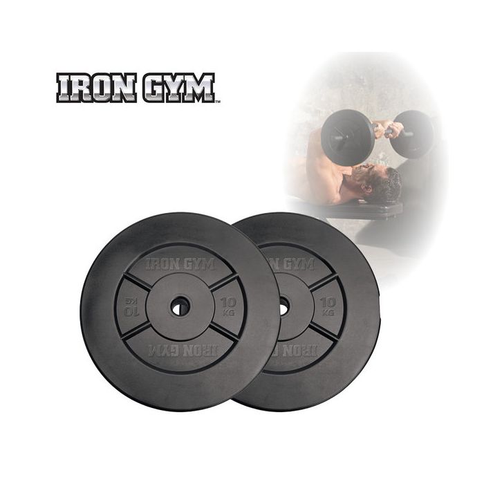 Iron Gym Halterschijven Set  - 2 x 10 kg - 25 mm - Zwart