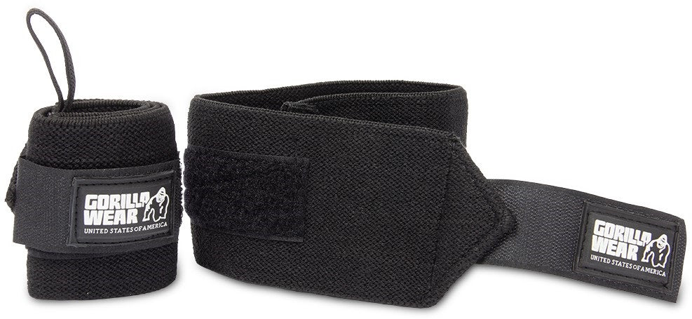 Gorilla Wear Basic Wrist Wraps - Zwart/Wit