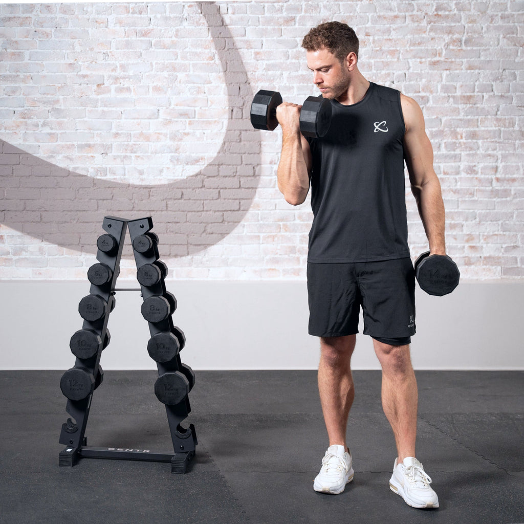 Centr Dumbbell Toren met 12-delige dumbbellset - 4 t/m 14 kg
