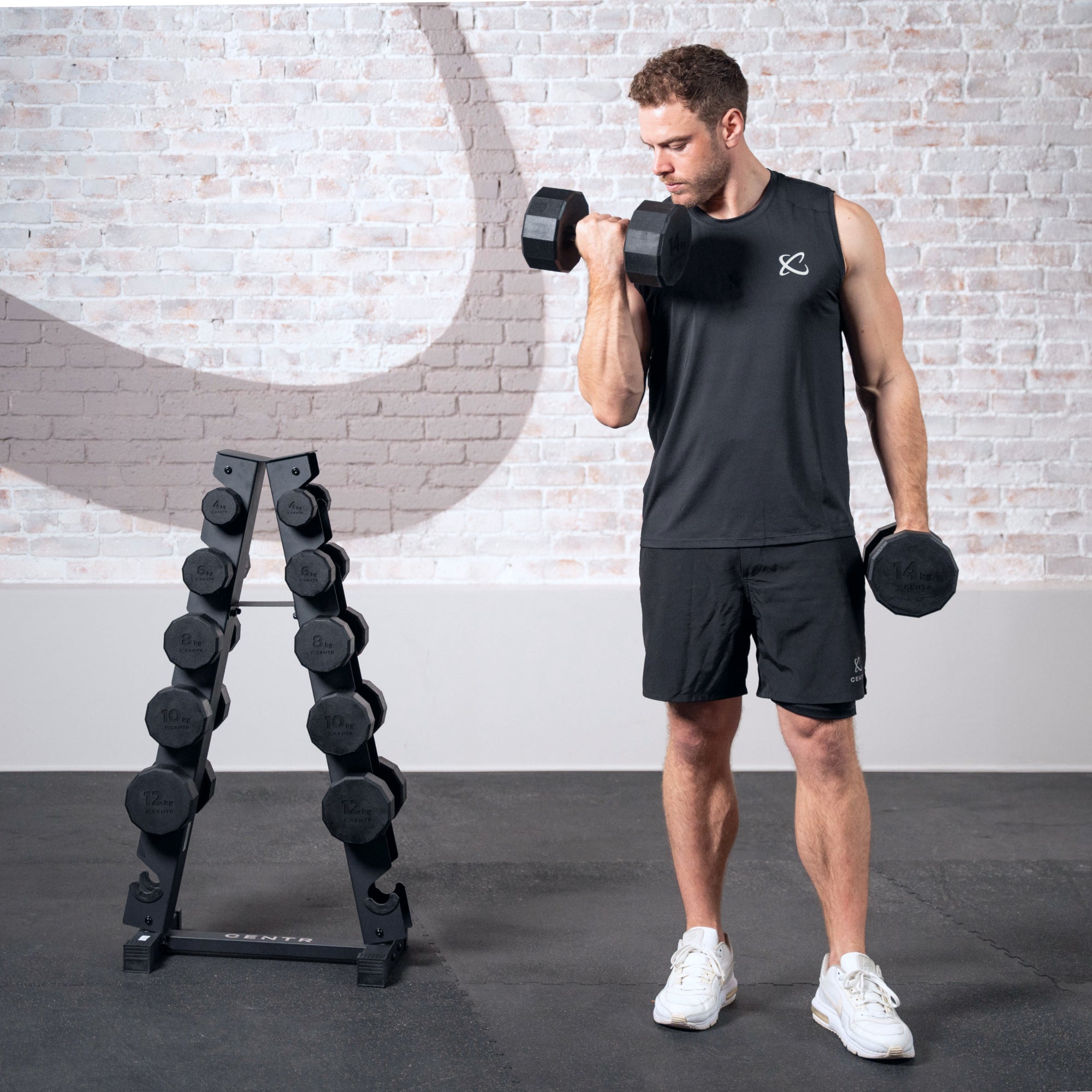 Centr Dumbbell Toren met 12-delige dumbbellset - 4 t/m 14 kg