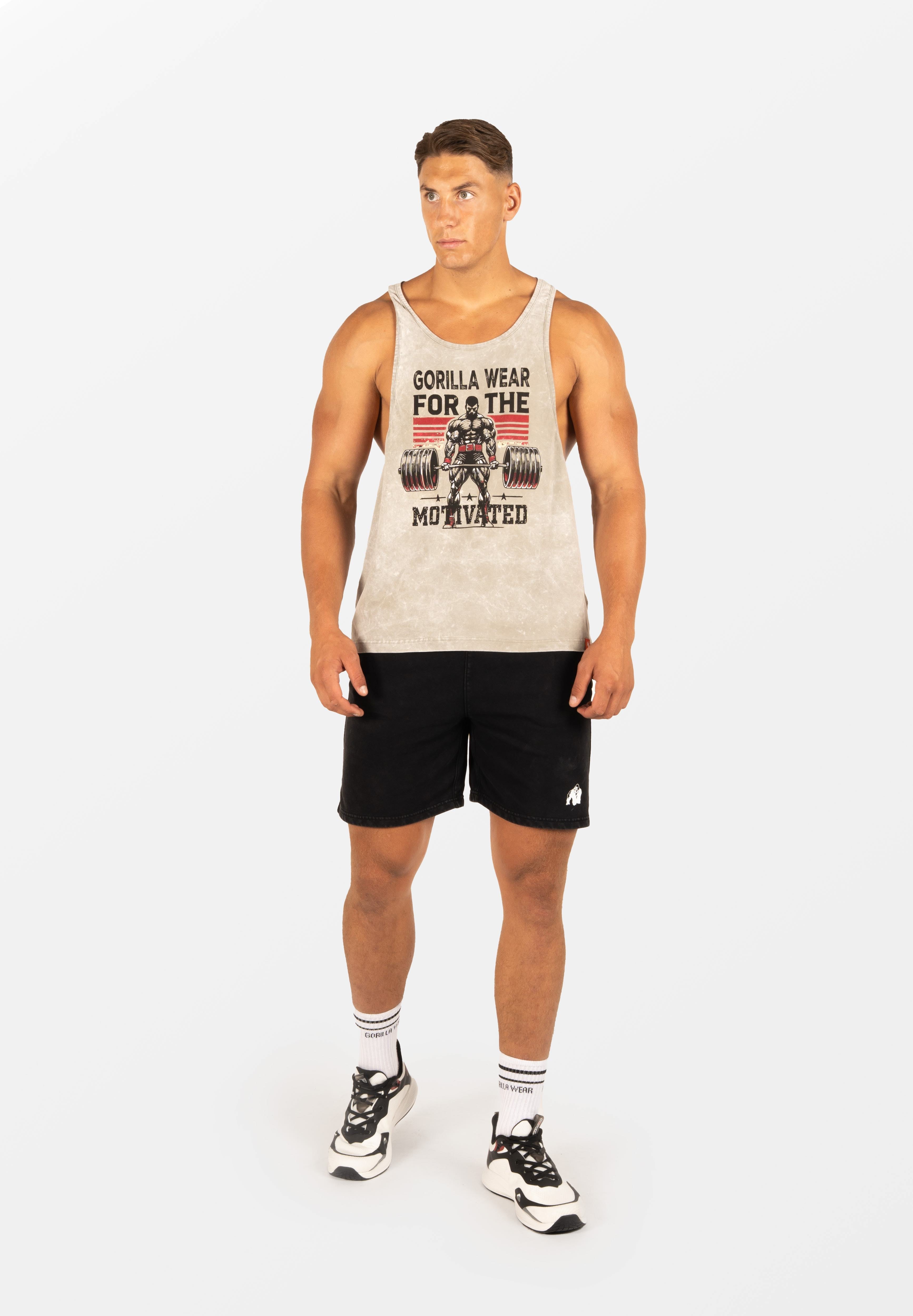 Gorilla Wear Churchill Stringer - Verwassen Groen