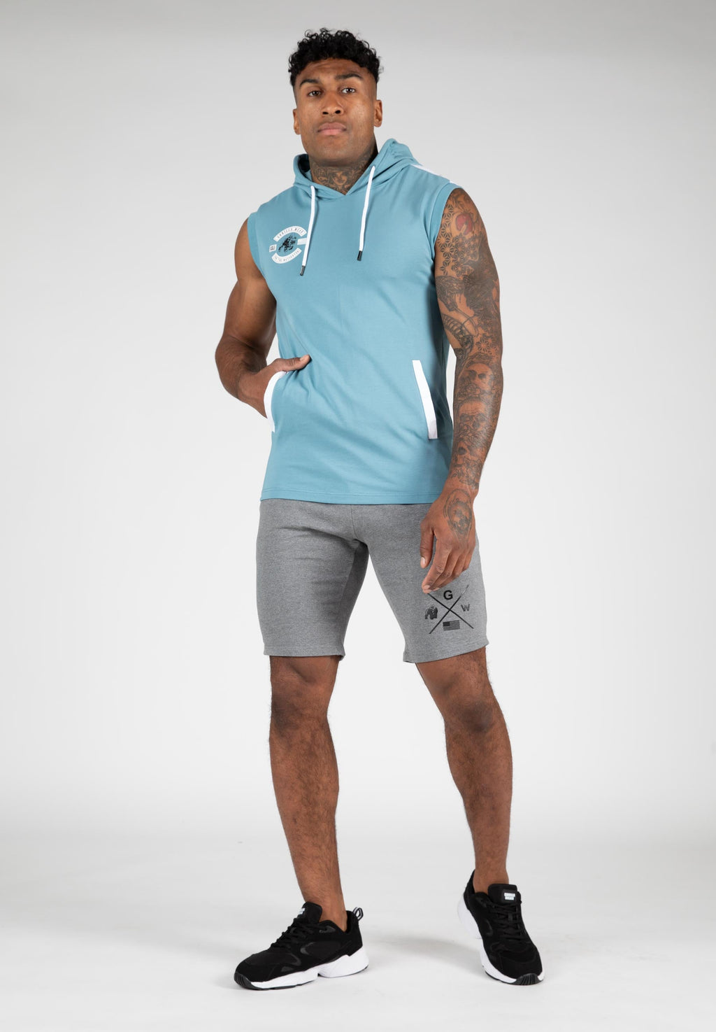 Gorilla Wear Oswego Mouwloze Hoodie - Blauw