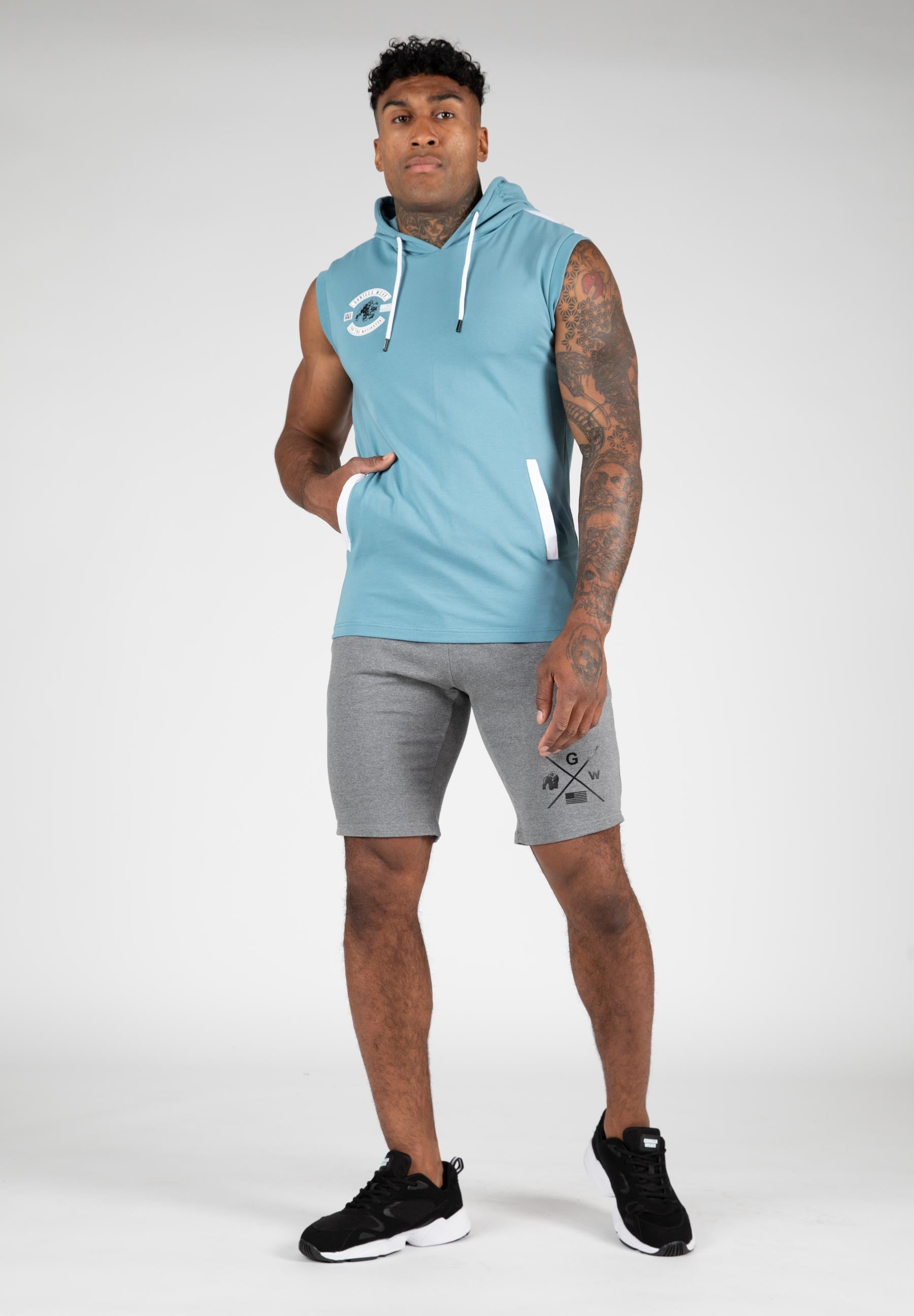 Gorilla Wear Oswego Mouwloze Hoodie - Blauw
