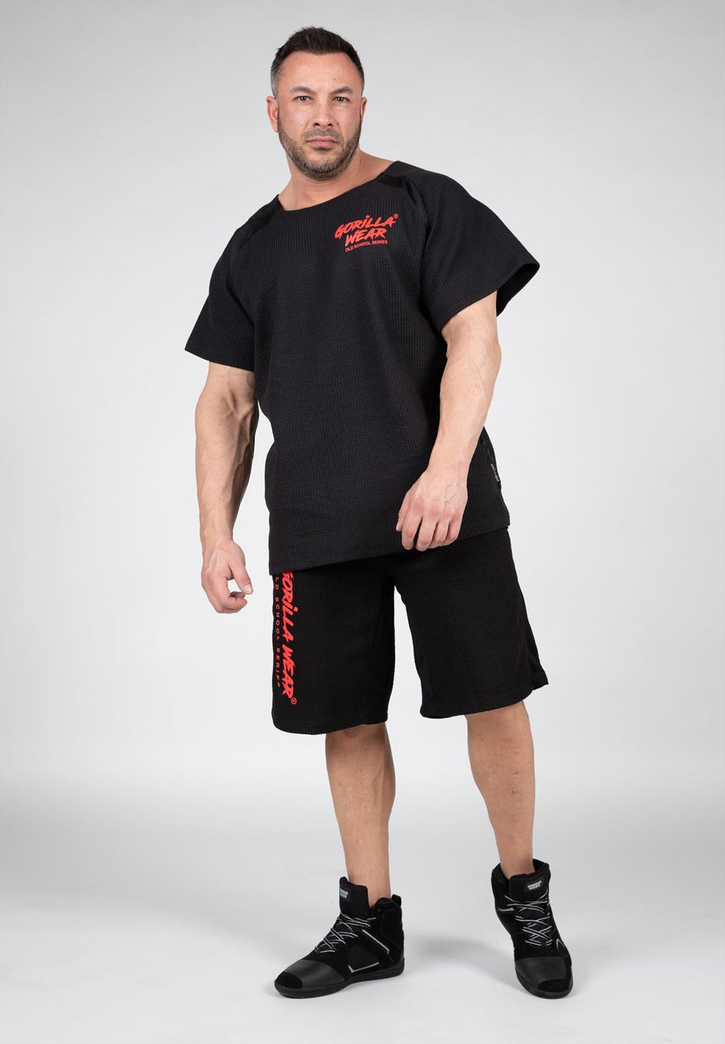 Gorilla Wear Augustine Old School Shorts - Zwart/Rood
