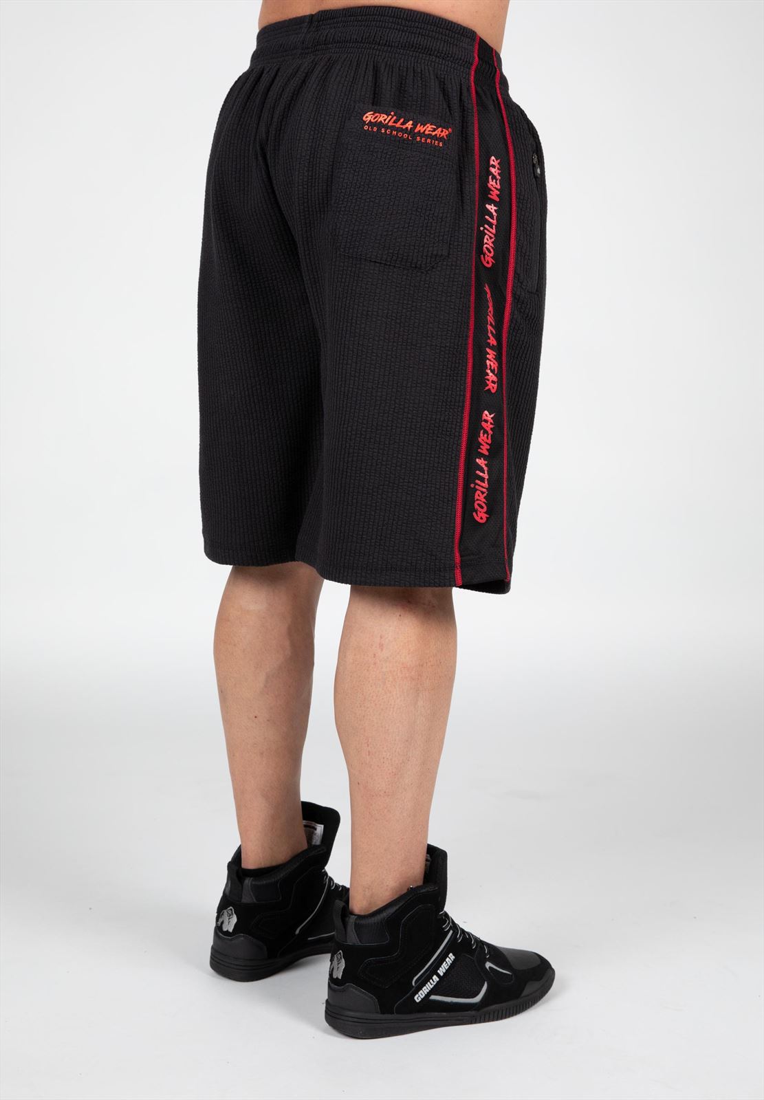 Gorilla Wear Buffalo Old School Workout Shorts - Zwart/Rood