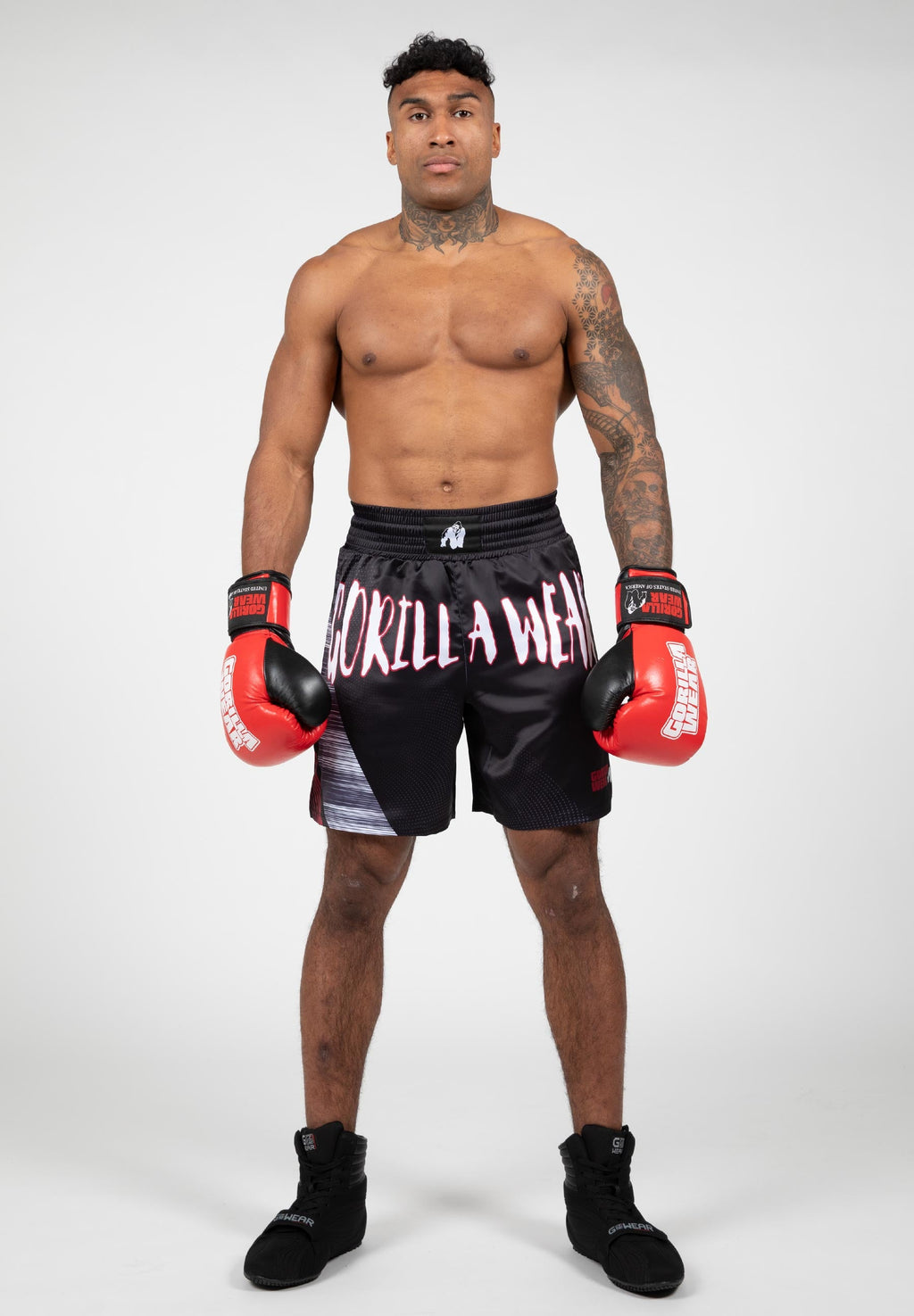 Gorilla Wear Clayton Boxing Shorts - Zwart/Rood