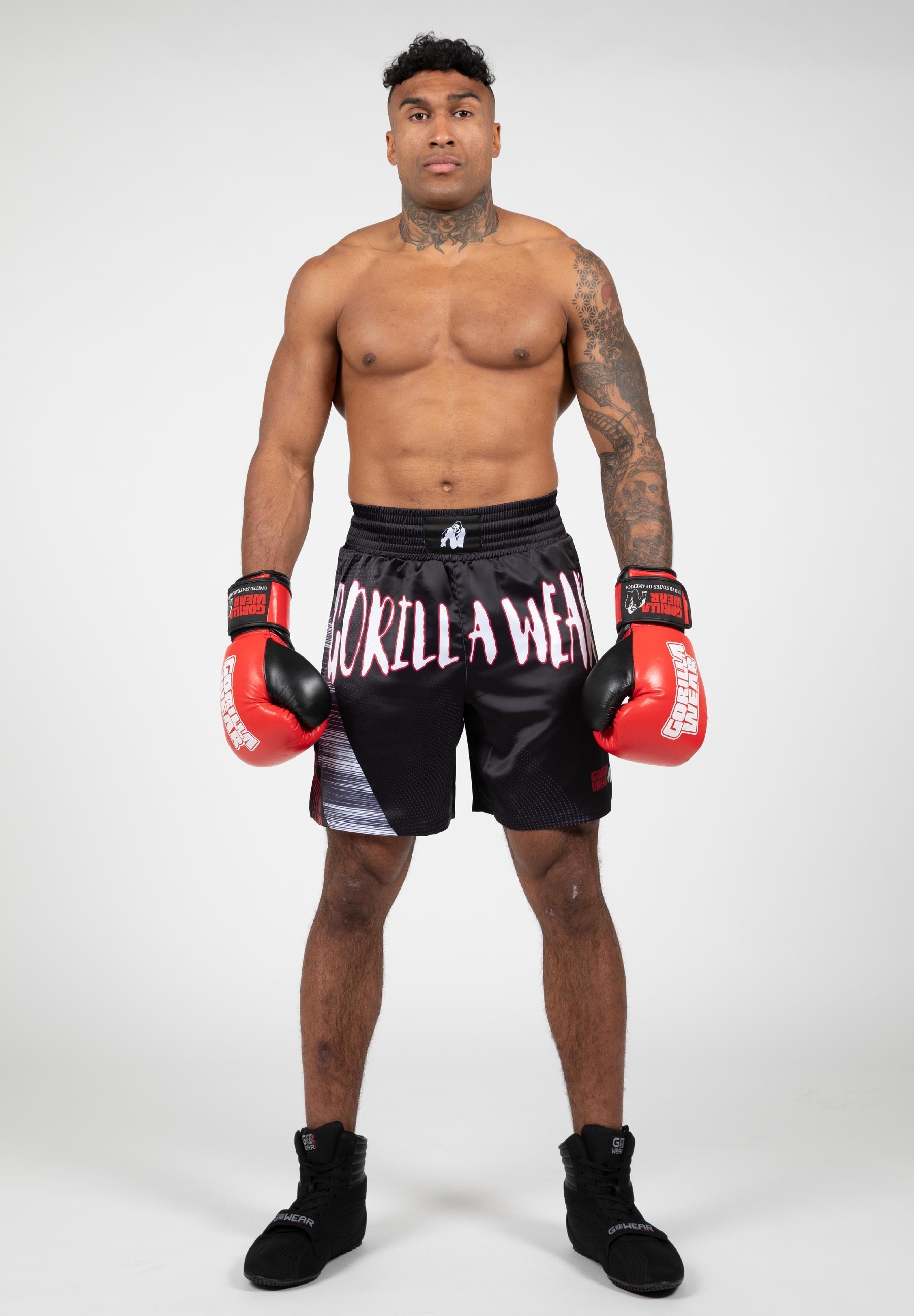 Gorilla Wear Clayton Boxing Shorts - Zwart/Rood