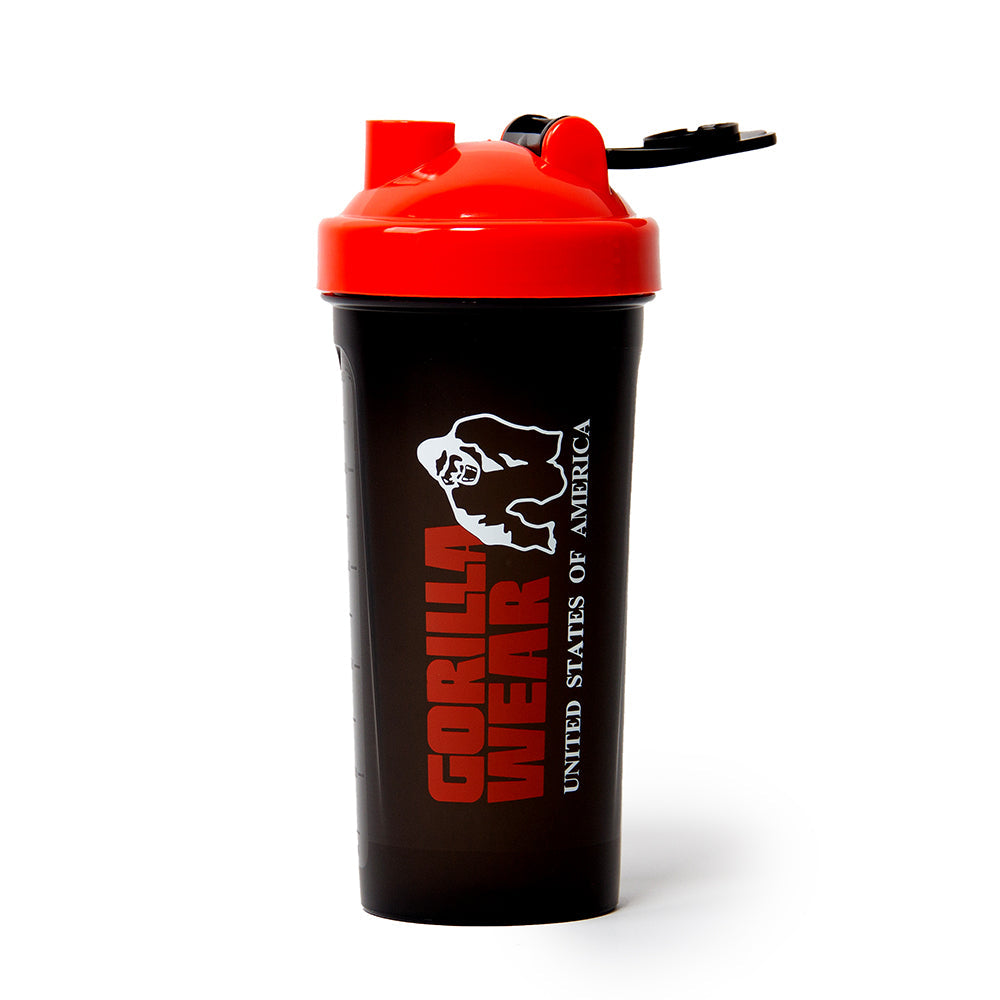 Gorilla Wear Shake Beker XXL - 1000 ml - Zwart/Rood