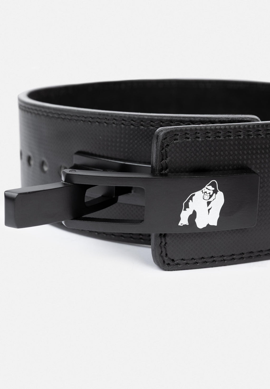 Gorilla Wear Halterriem - 4 Inch Carbon Leren Lever Belt - Zwart