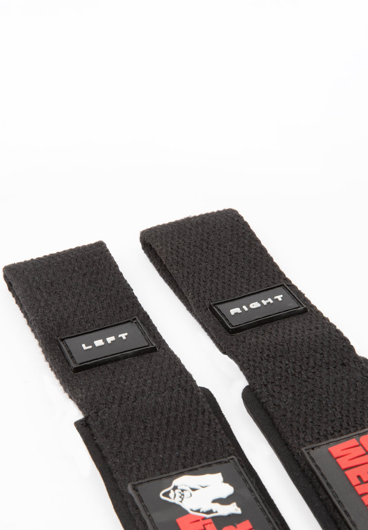 Gorilla Wear Gevoerde Siliconen Lifting Straps - Zwart