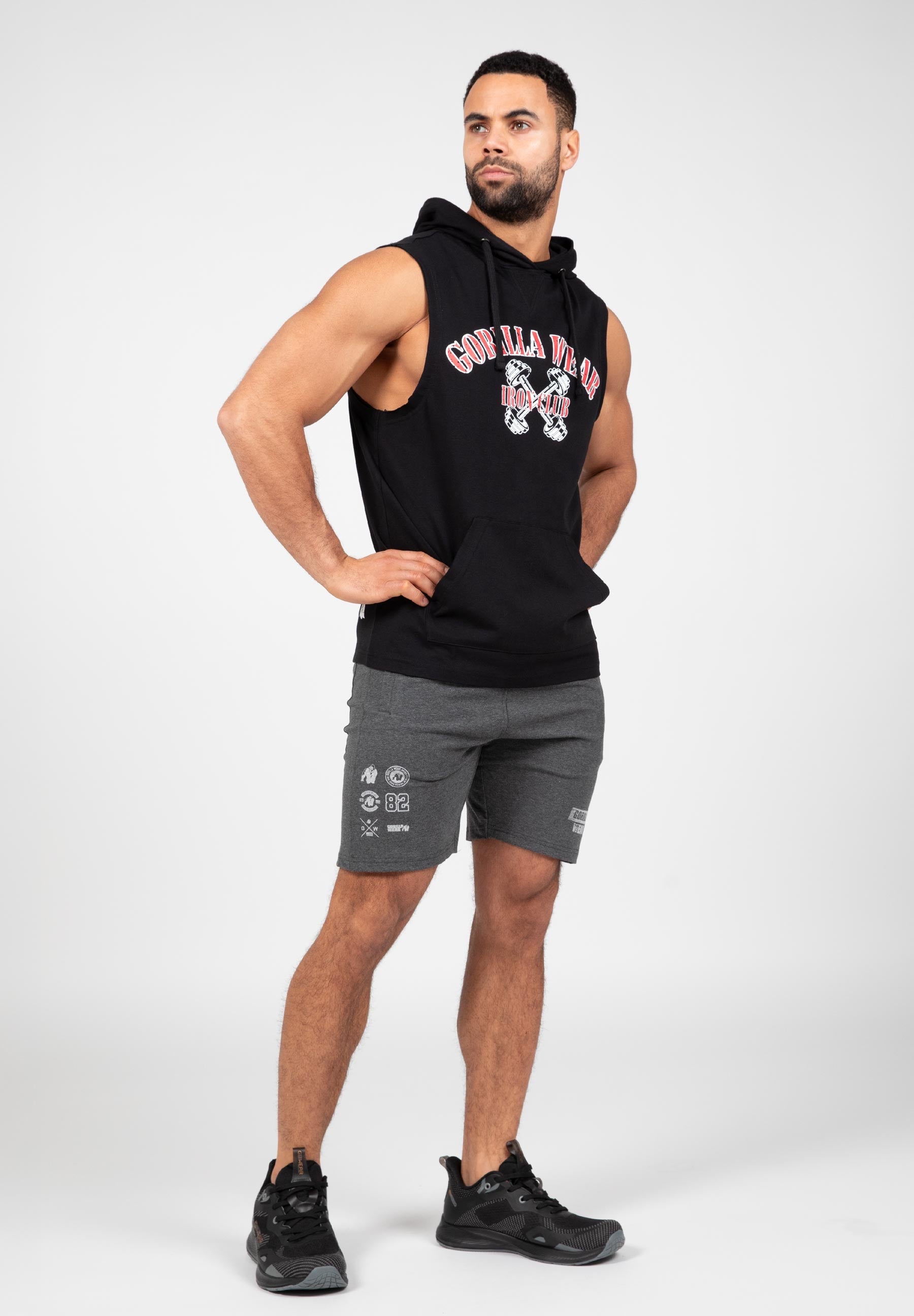 Gorilla Wear Chico Mouwloos T-shirt met Capuchon - Zwart