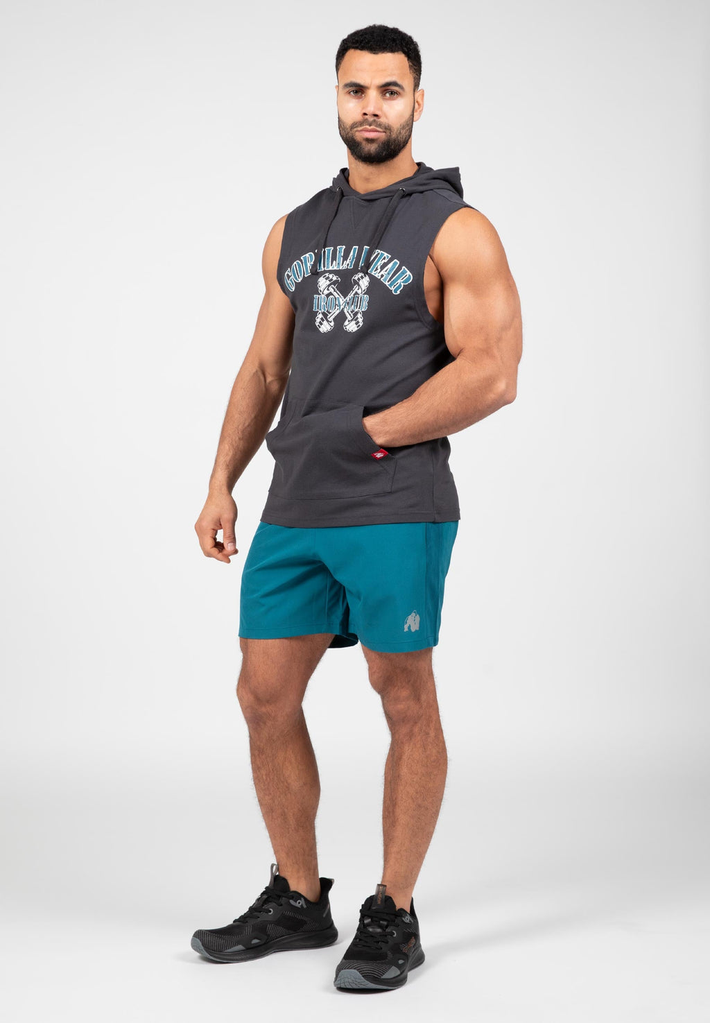 Gorilla Wear Chico Mouwloos T-shirt met Capuchon - Donkergrijs
