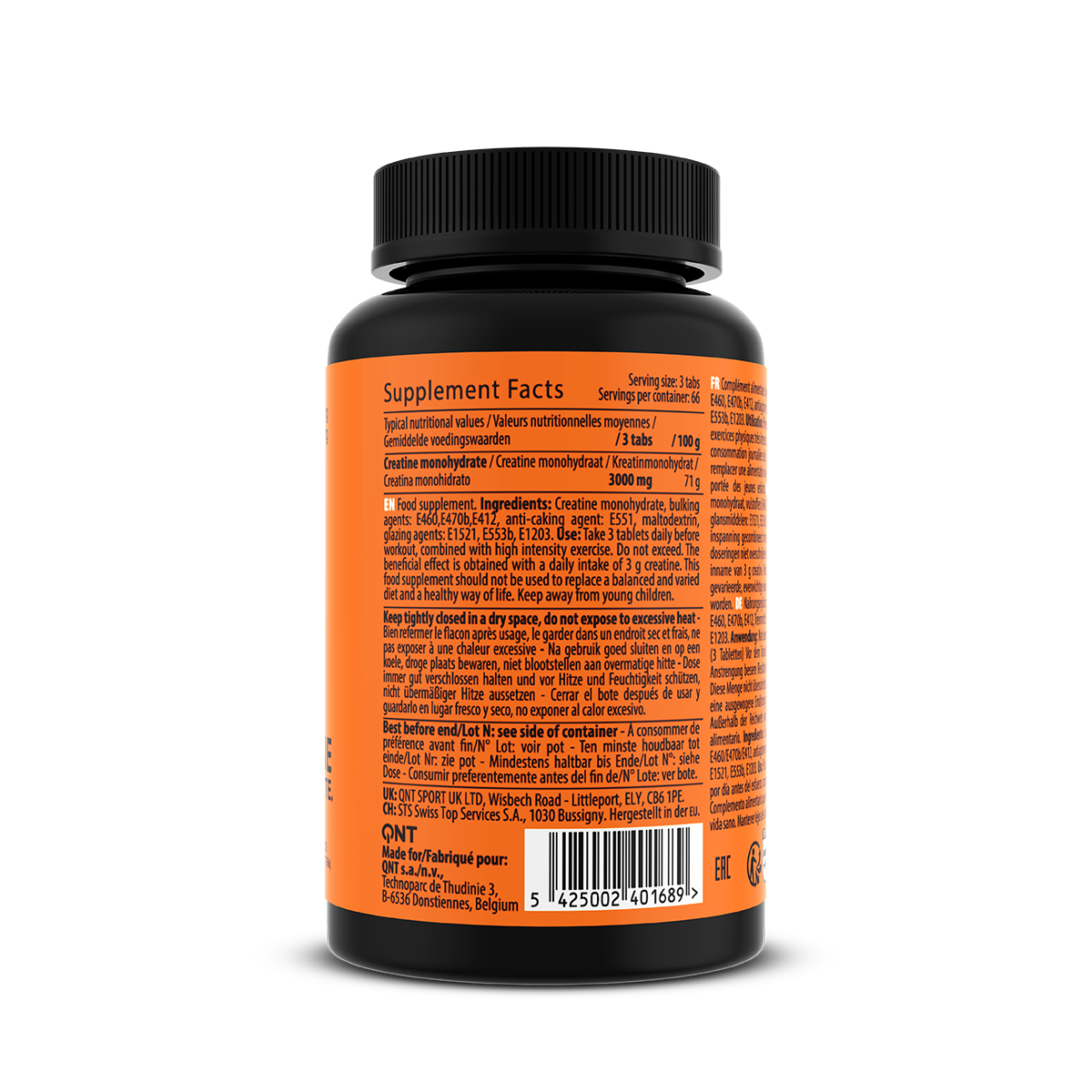 QNT Creatine Monohydrate - 200 Tabletten