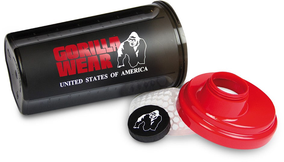 Gorilla Wear Shake Beker - 700 ml - Zwart/Rood