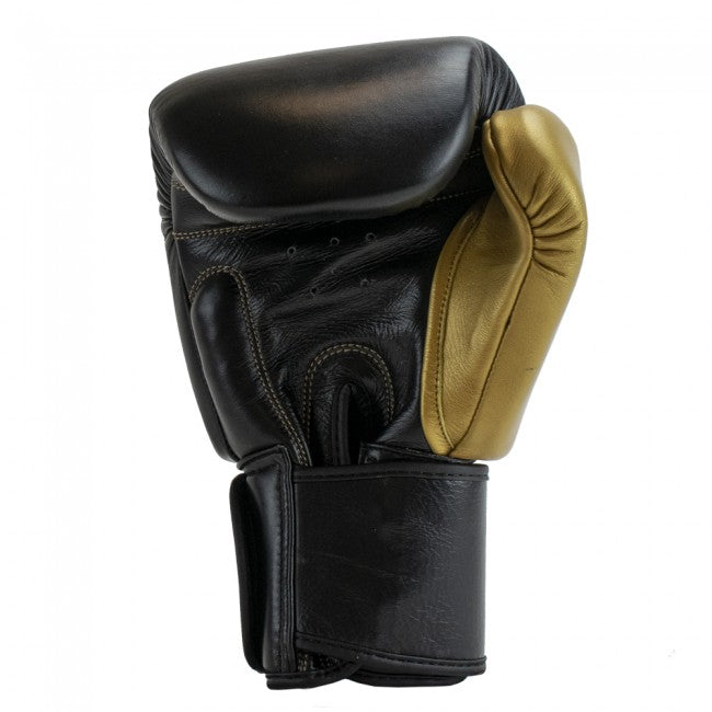Super Pro Combat Gear Enforcer Lederen (Thai)Bokshandschoenen - Zwart/Goud