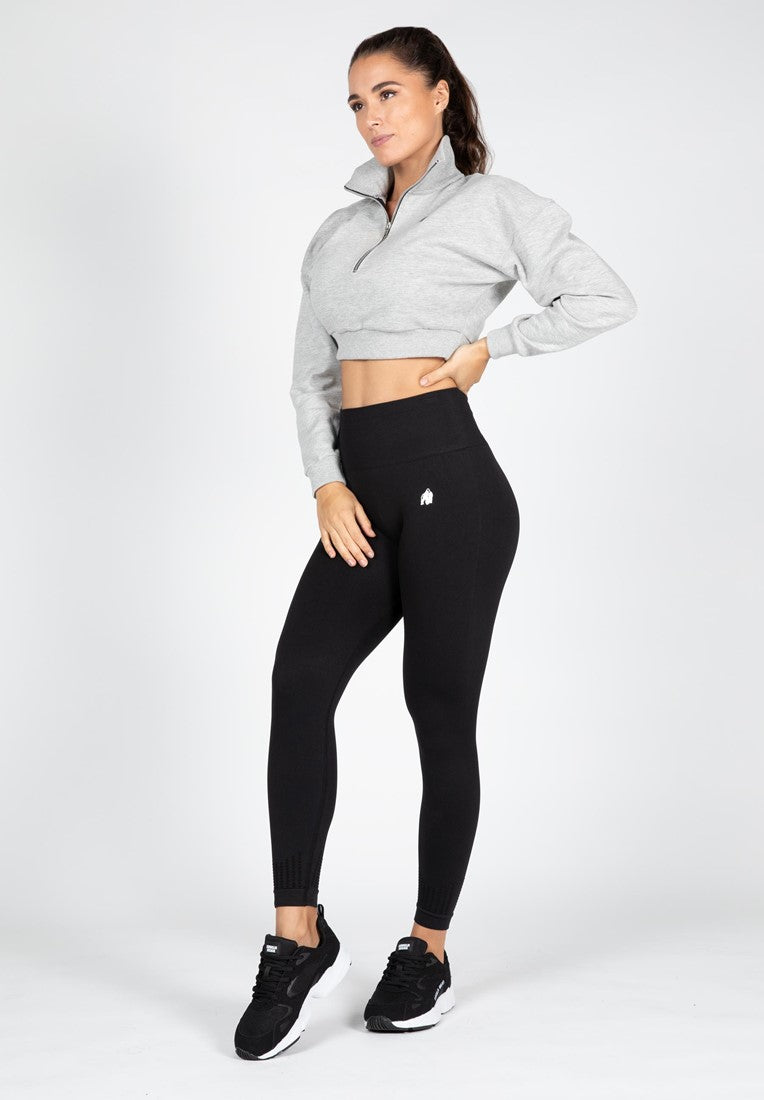 Gorilla Wear Ocala Cropped Half-Zip Sweatshirt - Grijs