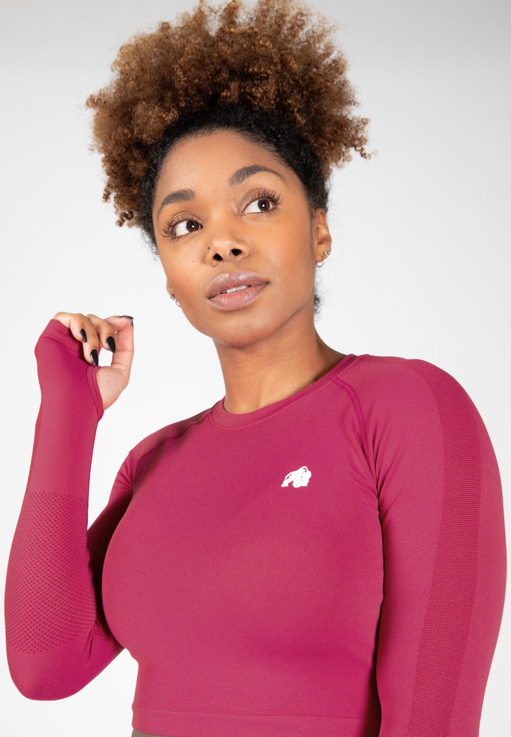 Gorilla Wear Hilton Seamless Cropped Longsleeve - Fuchsia
