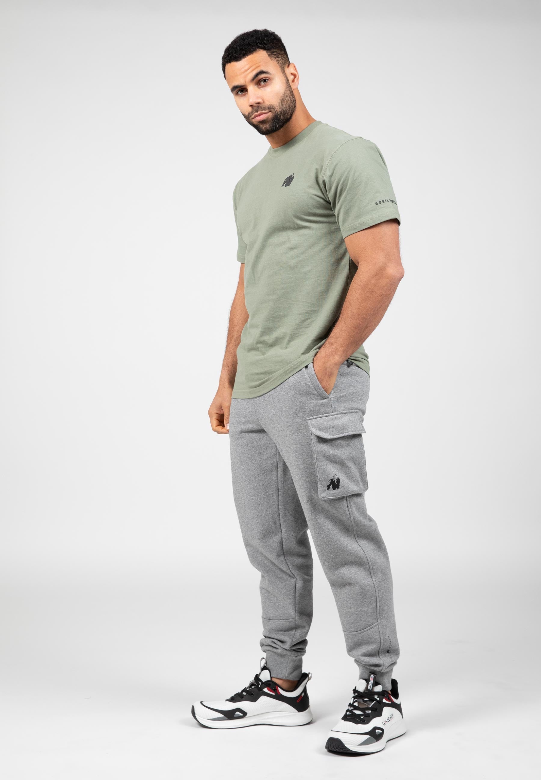 Gorilla Wear Hudson Cargo Joggingbroek - Grijs Gemeleerd