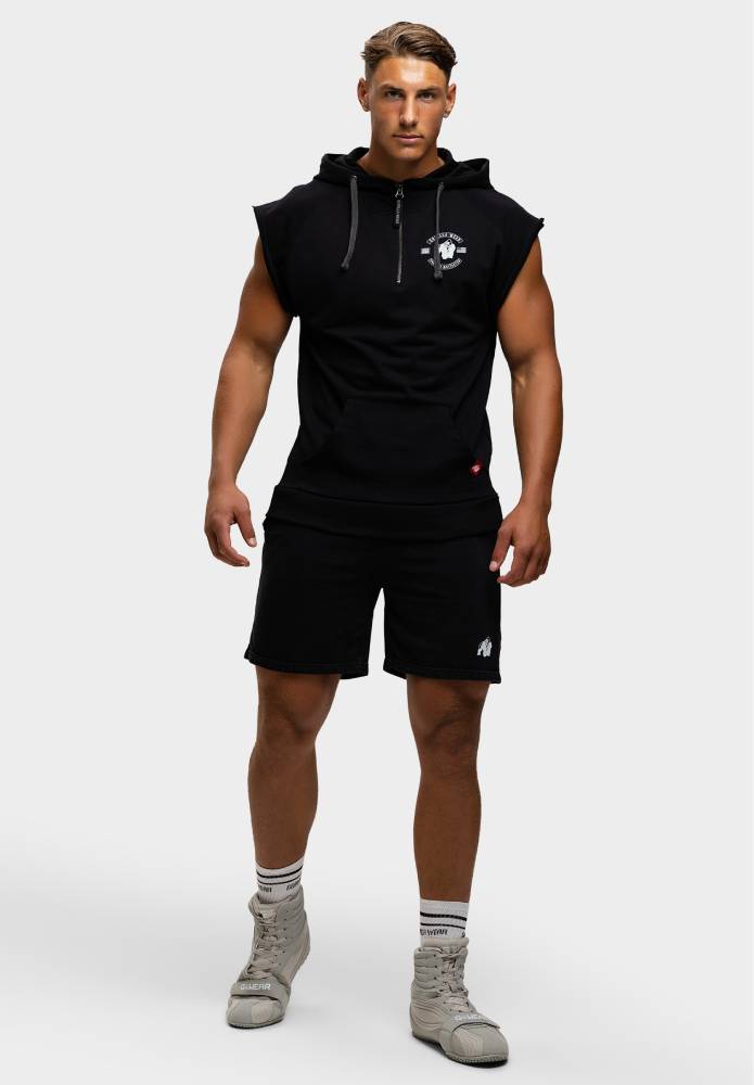 Gorilla Wear Huntley Mouwloze Hoodie - Zwart