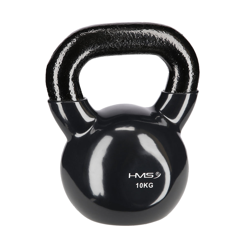 HMS Kettlebell - Gietijzer/Vinyl - 10 kg - Zwart