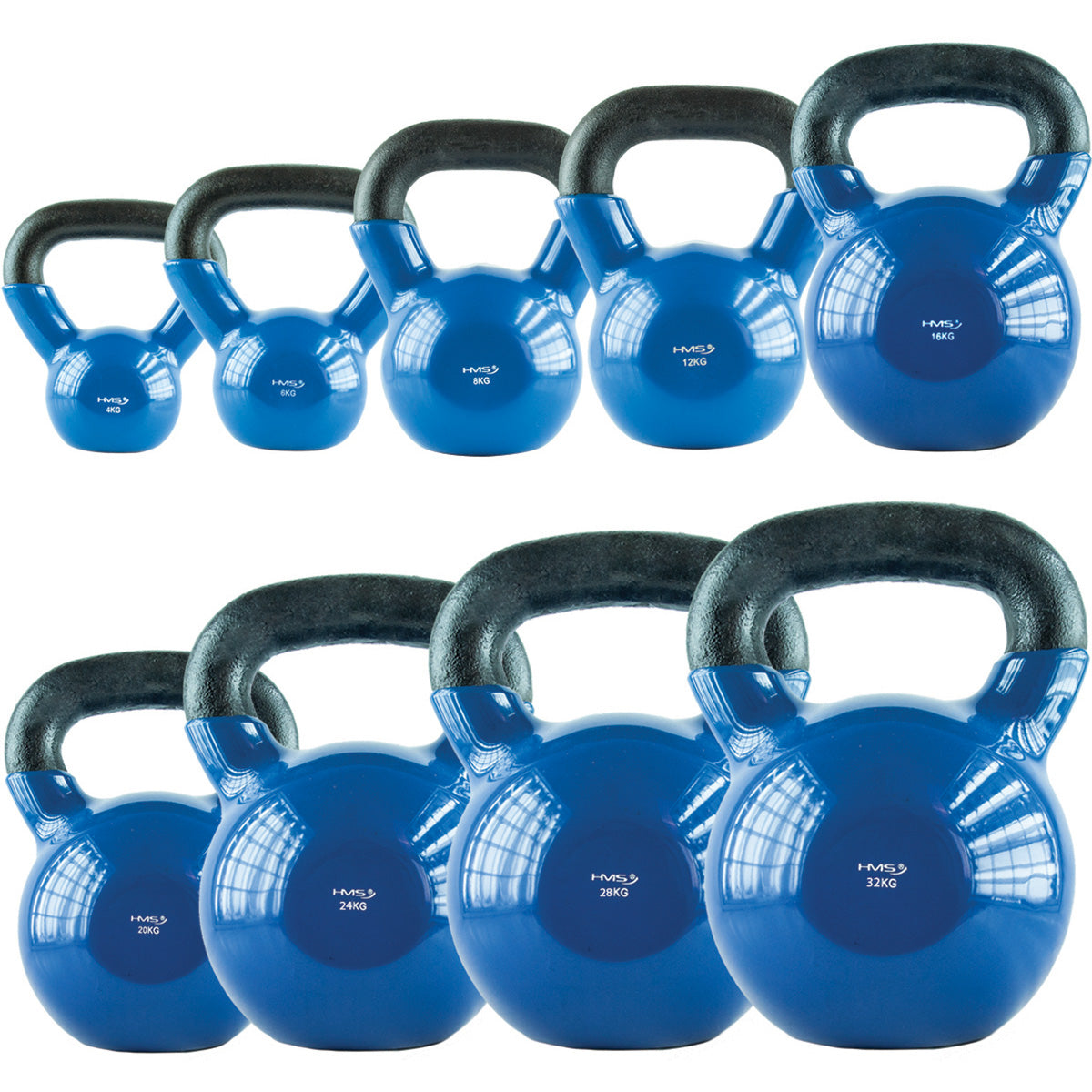 HMS Kettlebell - Gietijzer/Vinyl - 10 kg - Blauw