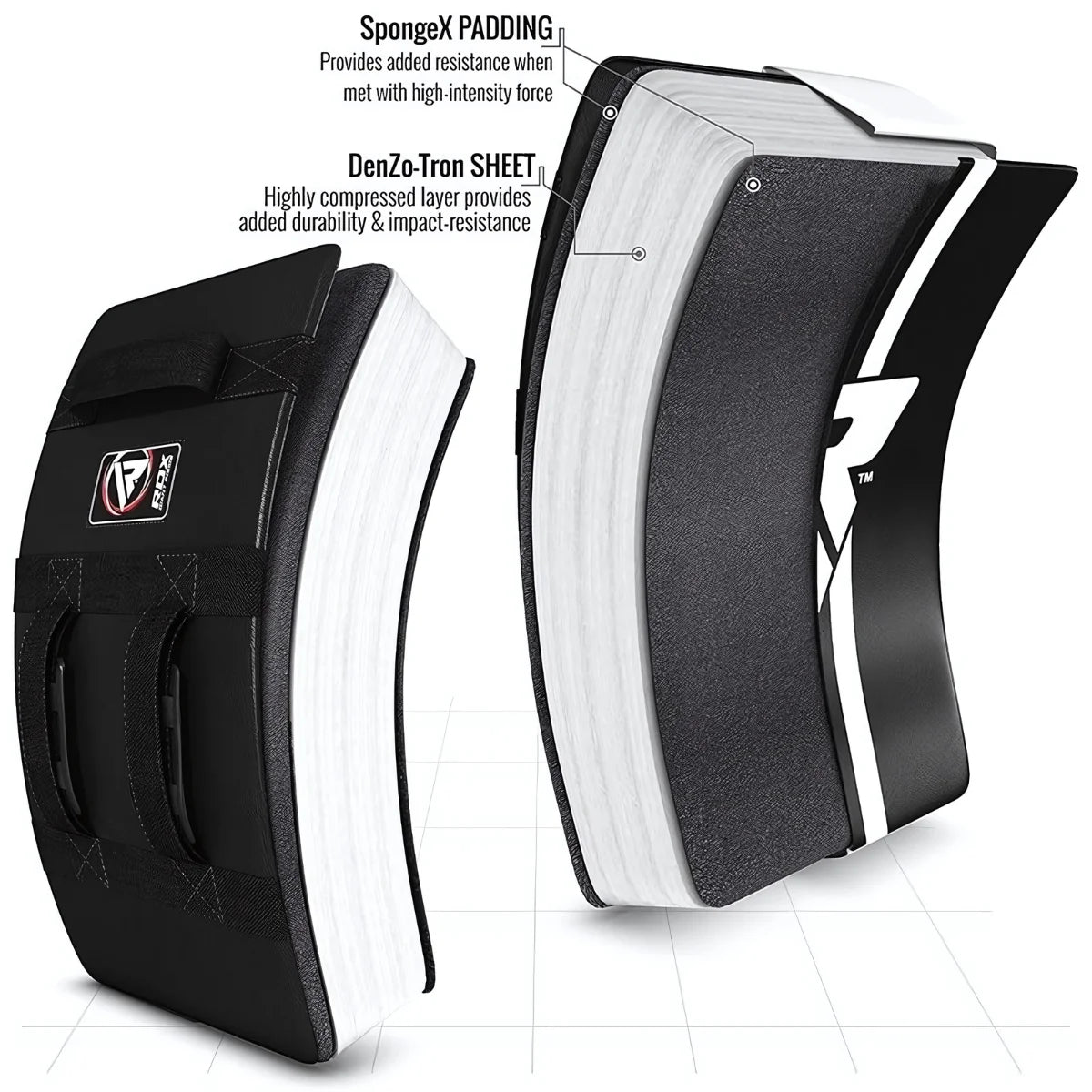 RDX Sports T1 Gebogen Stootkussen - Zwart