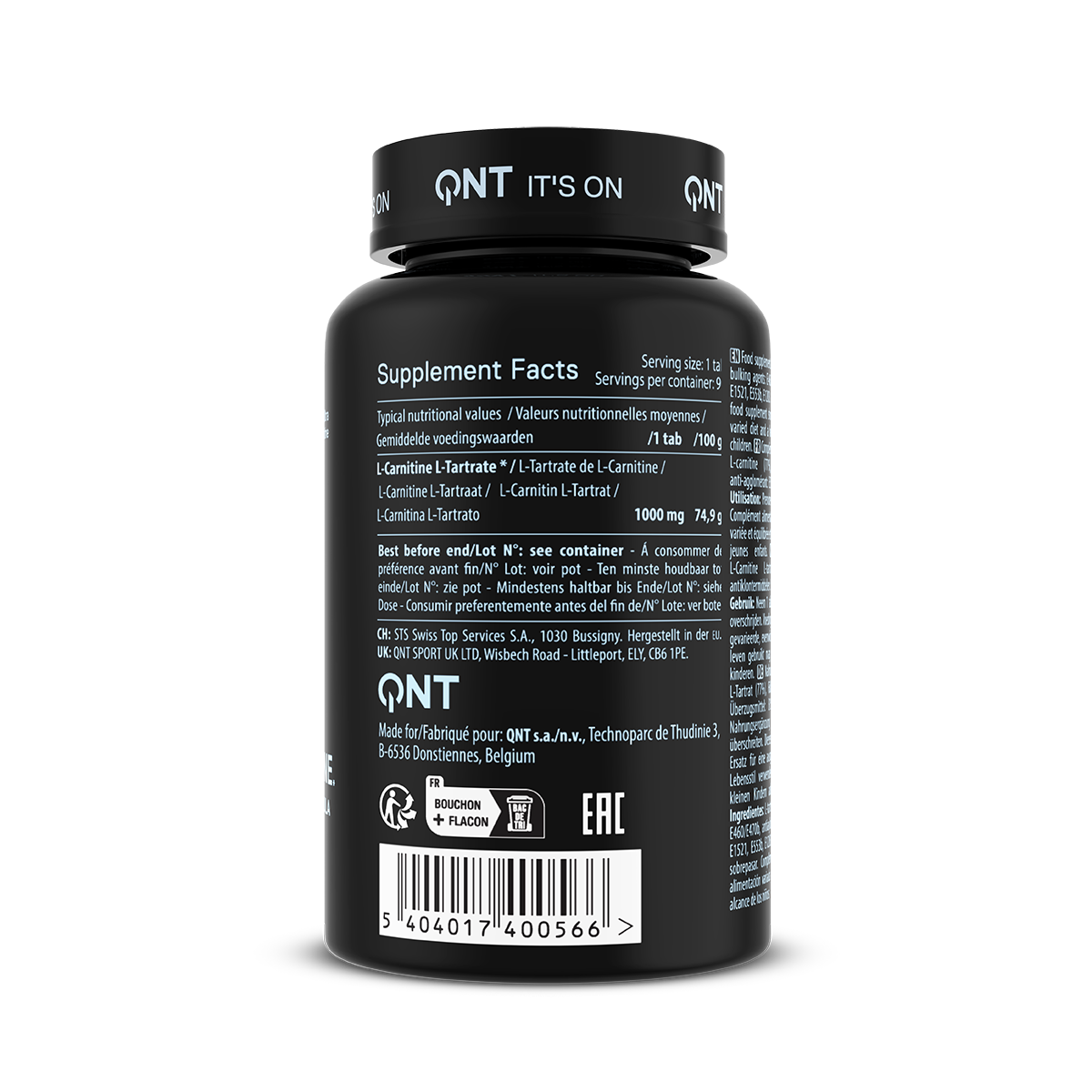 QNT Maxi L-Carnitine - 1000 mg - 90 Tabletten
