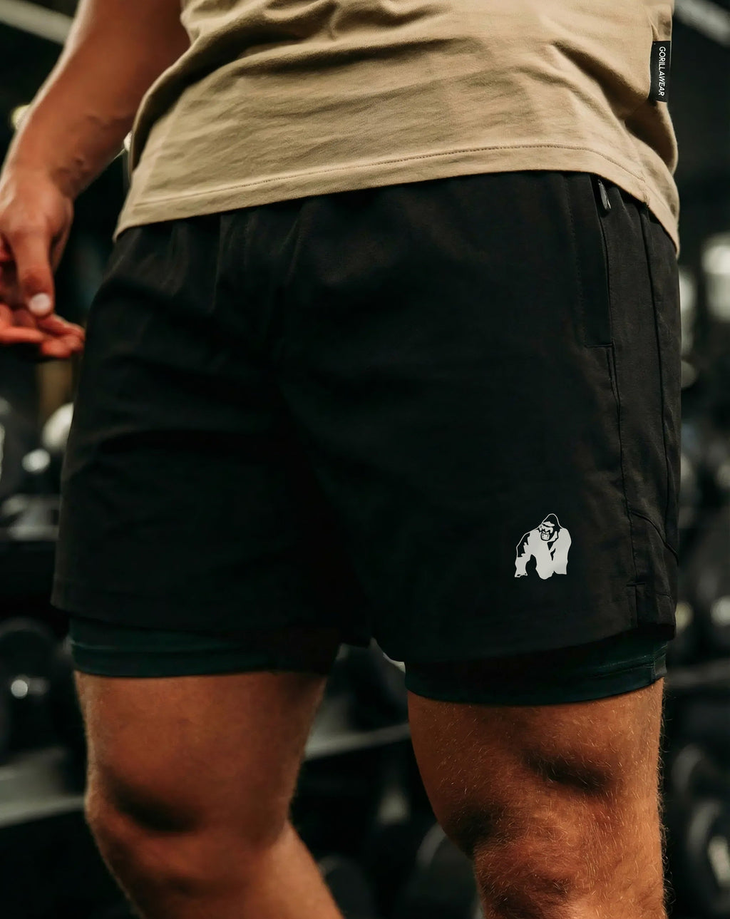 Gorilla Wear Lowell 2-In-1 Shorts - Korte Broek - Zwart