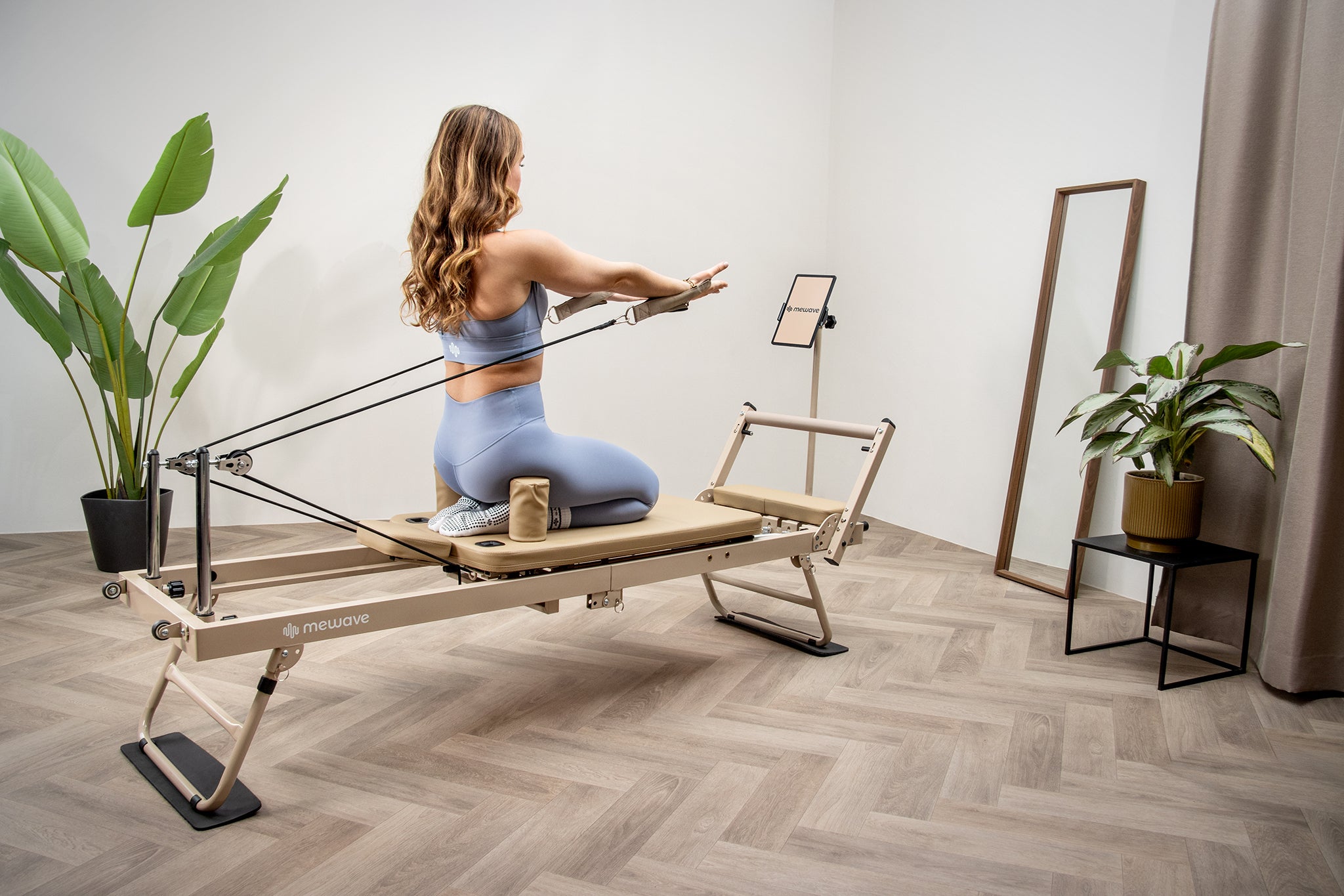 Mewave Pilates Reformer Pro Complete Set - Beige