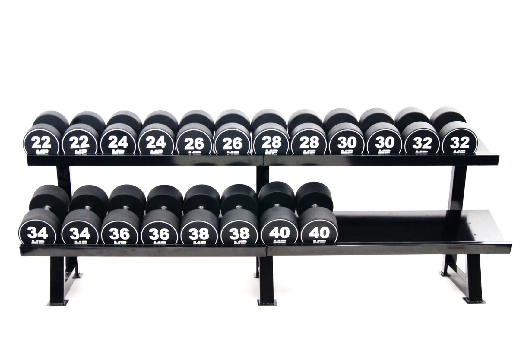 Muscle Power Dumbbellrek Heavy 2-laags - Zwart