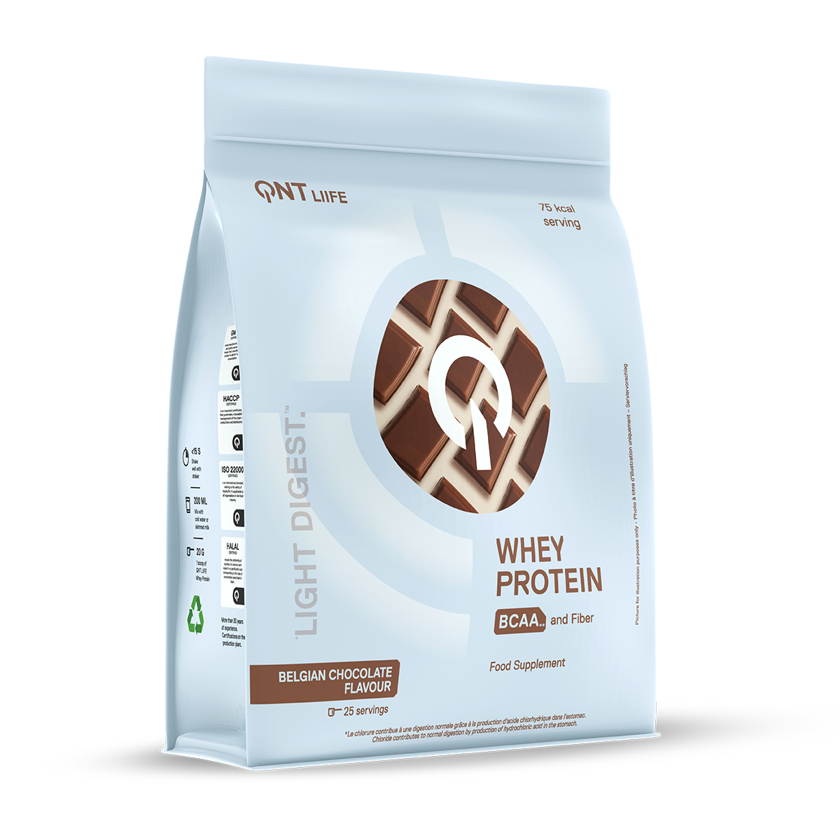 QNT Light Digest Whey Protein - Eiwit Poeder - 500 gram - Belgian Chocolate